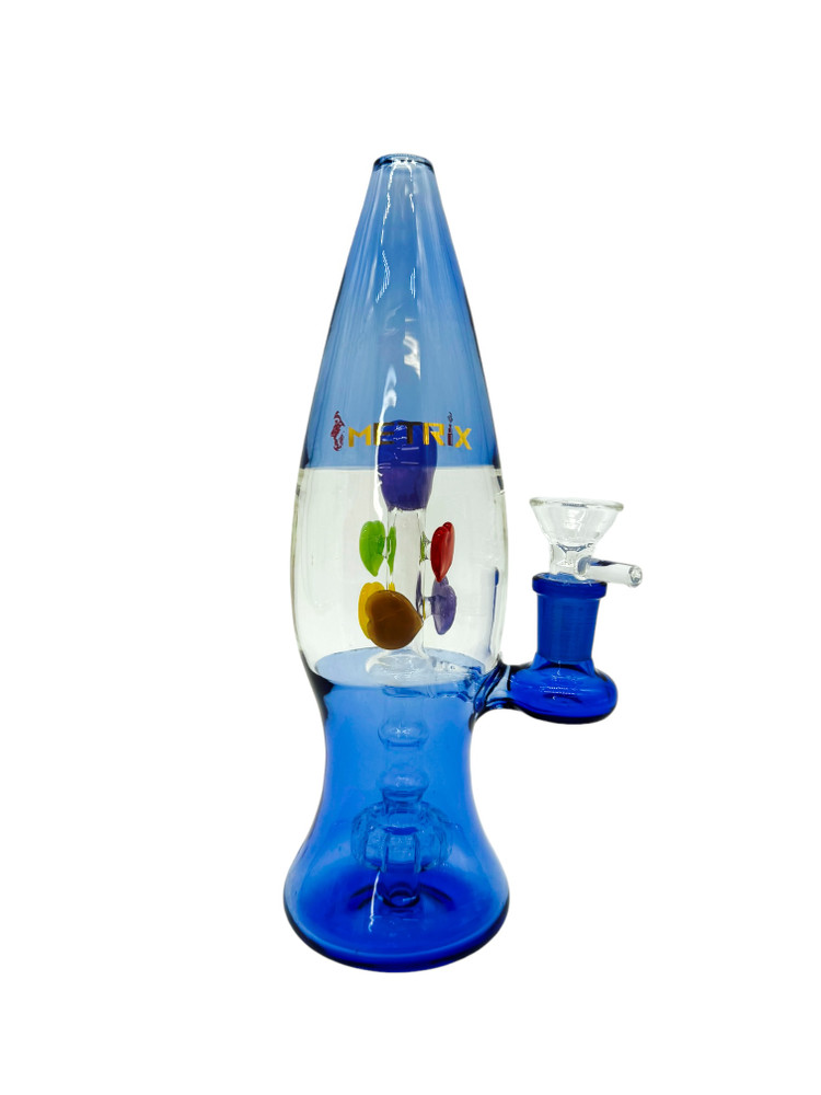 METRIX HEARTS ROCKET WATERPIPE ASSORTED COLOR 9"