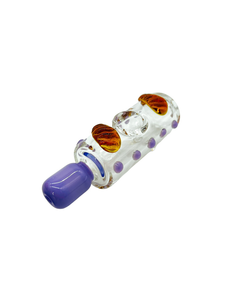 METRIX CLEAR MILKY FRITS LEAF HANDPIPE ASSORTED COLOR 4" - BAG OF 5
