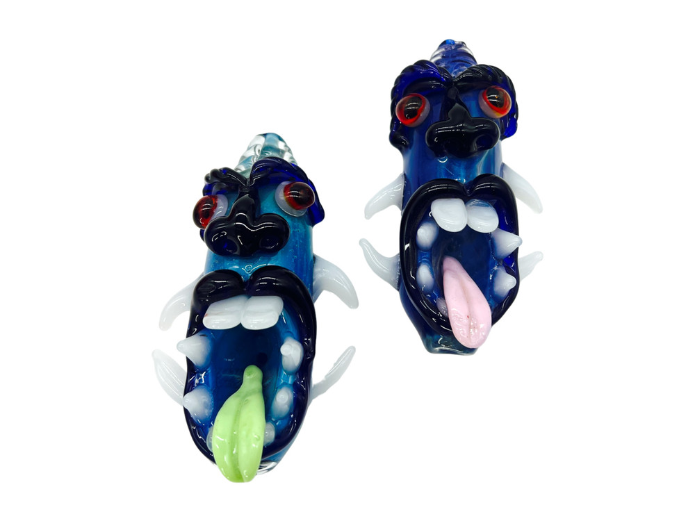 METRIX SCARY MONSTER FACE HANDPIPE ASSORTED COLOR 5"