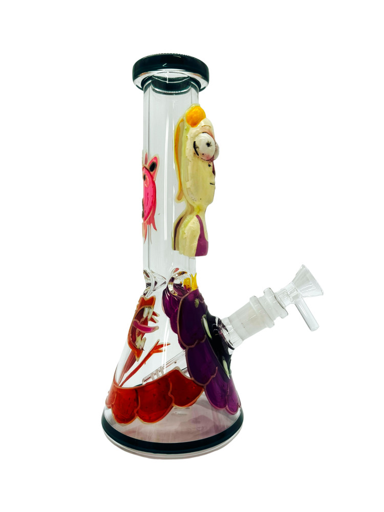 RICK AND MORTY MINI BEAKER WATERPIPE ASSORTED COLOR 10"