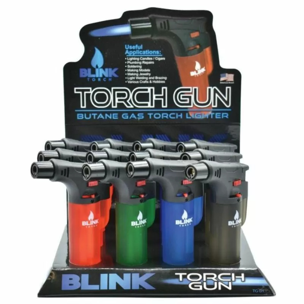 BLINK TORCH GUN FROSTED DESIGN - DISPLAY OF 12