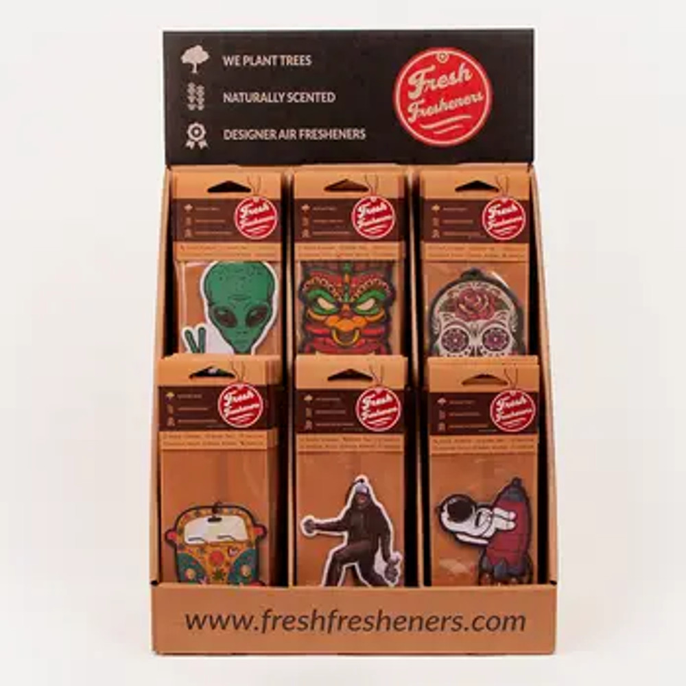 FRESH FREHENERS CAR HANGER COUNTER DISPLAY OF 72