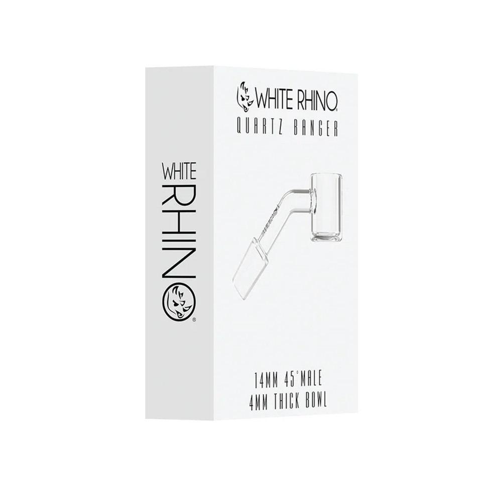 WHITE RHINO 14MM 45° MALE QUARTZ BANGER 4MM - DISPLAY OF 5