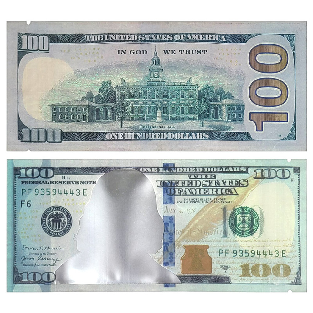 SMELL PROOF BAGS 3.5G $100 BILL - BAG OF 50 COUNT - (BMN-10)