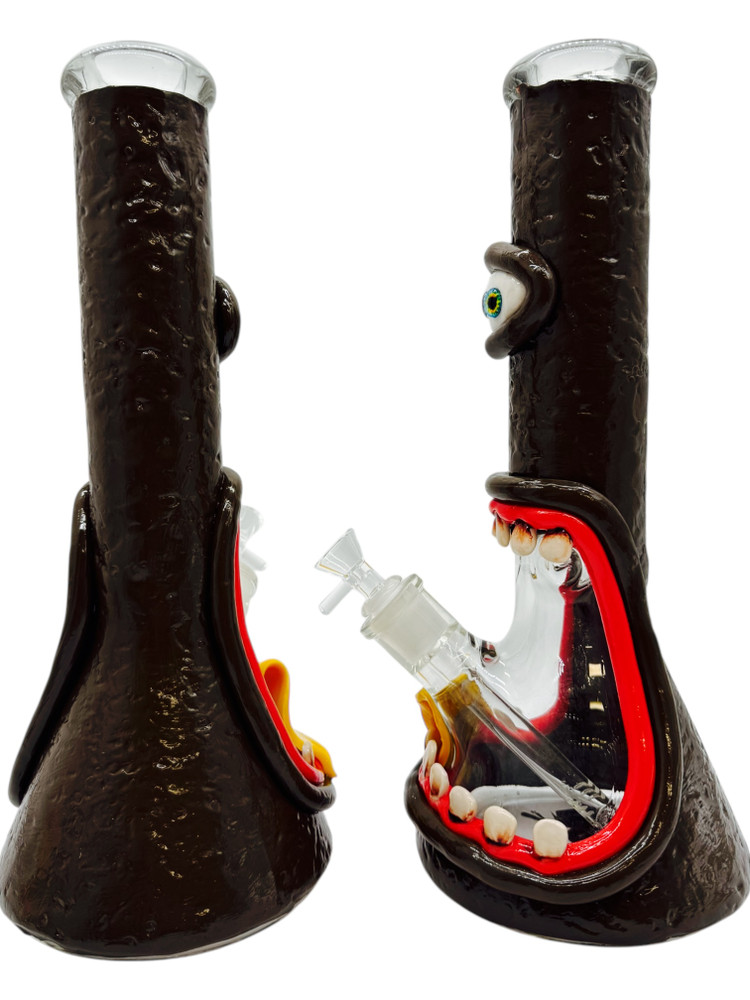 KAPOW DOUBLE EYEBALL MONSTER BEAKER WATERPIPE 14"