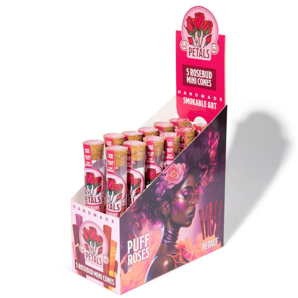 ROSE PETALS HANDMADE ROSEBUD MINI CONES 5-PACK - DISPLAY OF 12