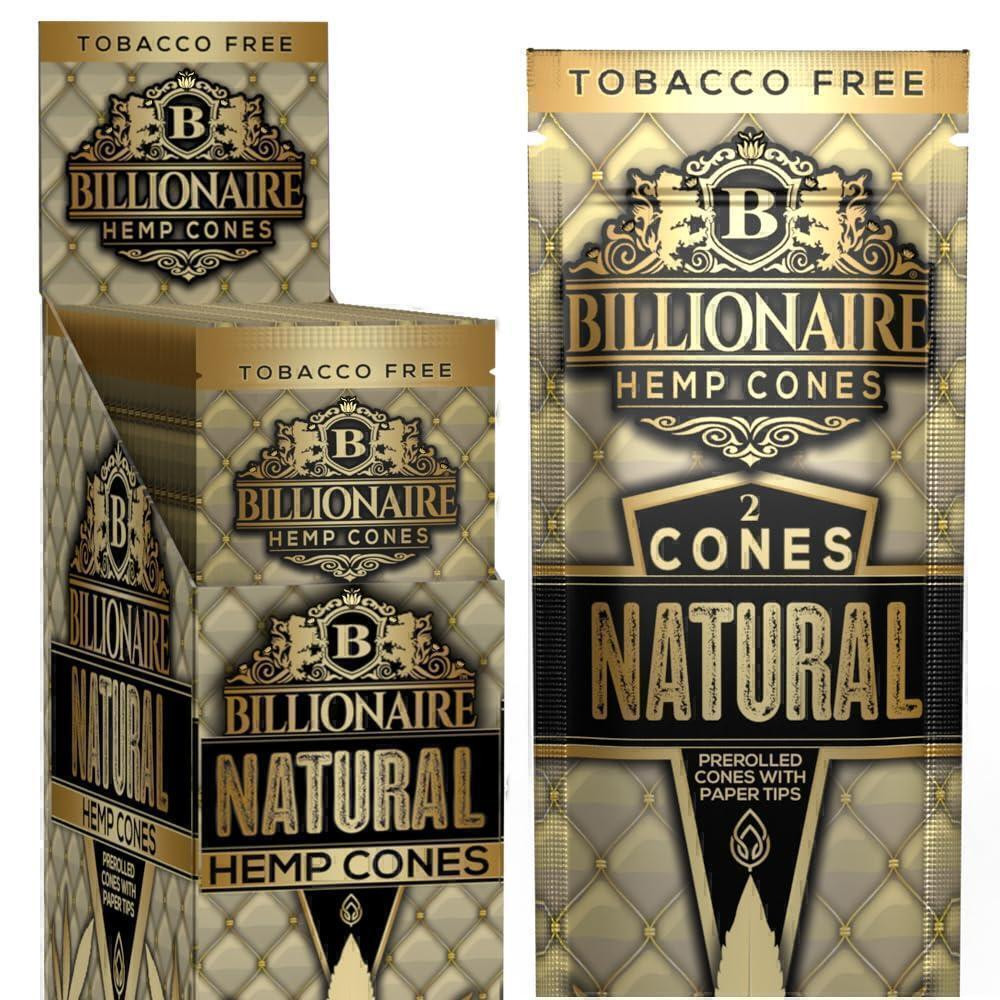 BILLIONAIRE HEMP CONES 2-PACK - DISPLAY OF 10