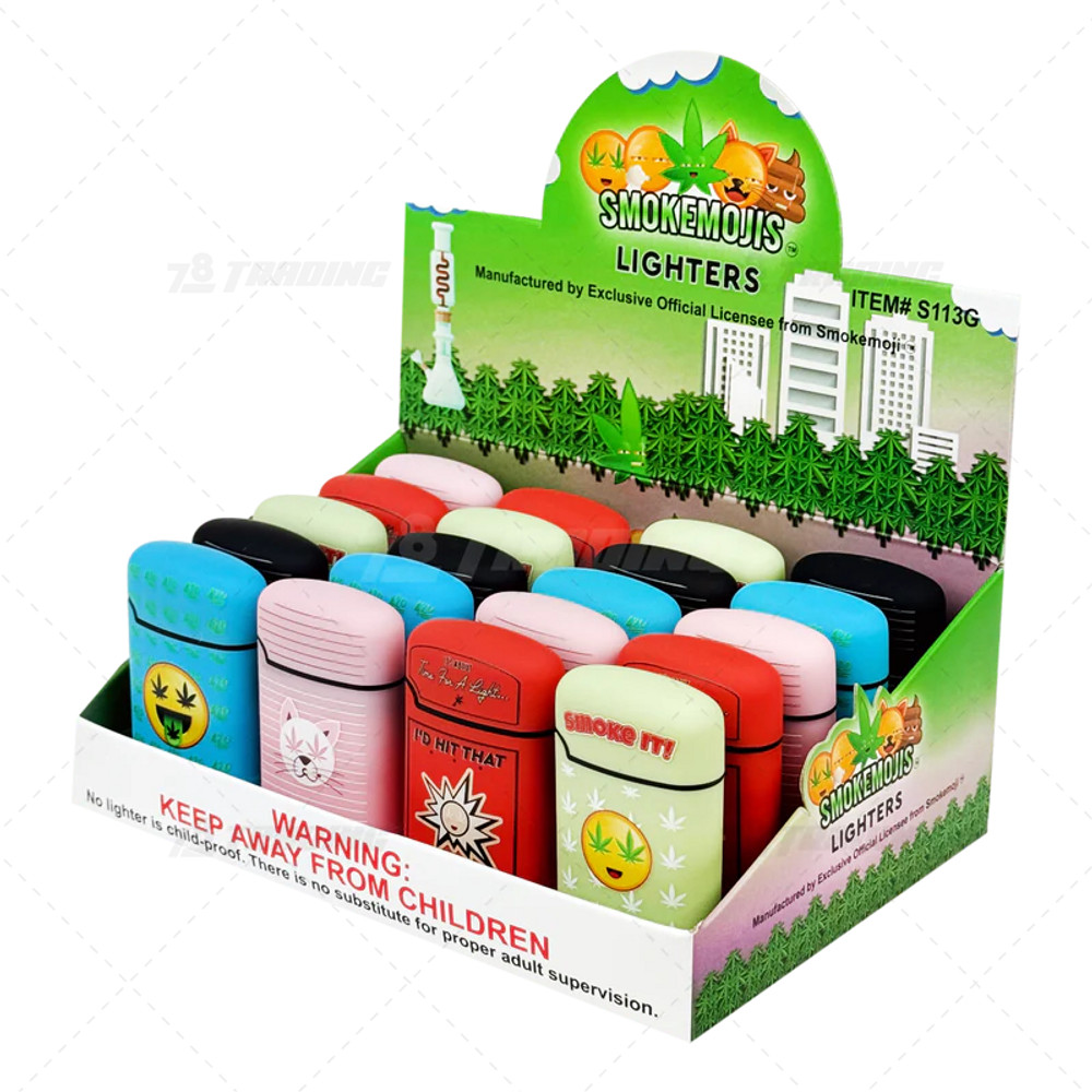 SMOKEMOJIS JET LIGHTERS - DISPLAY OF 20