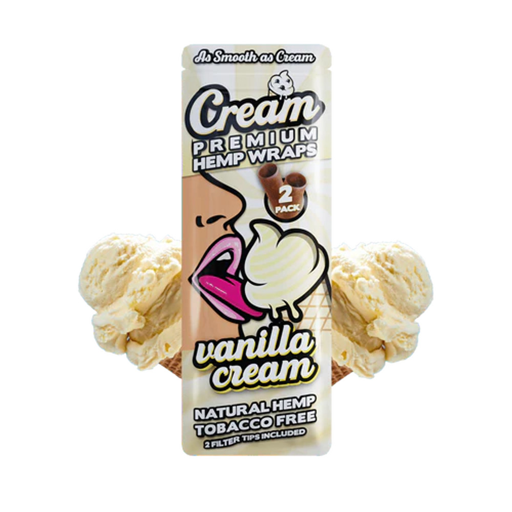 CREAM NATURAL HEMP WRAPS 2-PACK - DISPLAY OF 25