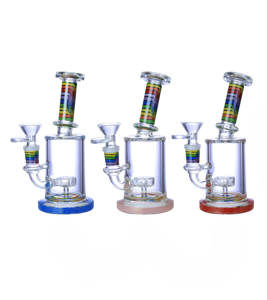 TRIPLE WIGWAG PREMIUM GLASS WATERPIPE 7"