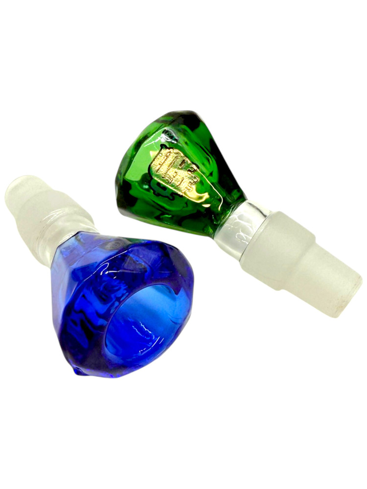 14MM/19MM GLASS MALE SLIDE BOWL DESIGN #10 - BAG OF 10