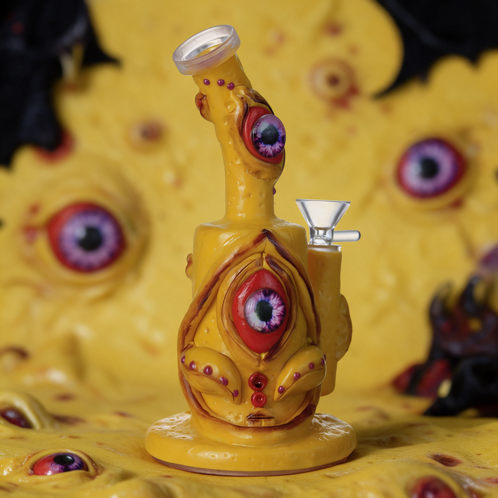GLOW IN THE DARK EYES MONSTER HEAVY WATERPIPE 8"