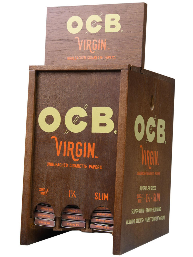 MODULAR OCB VIRGIN 3 SLOTS PAPERS WOOD DISPLAY OF 72