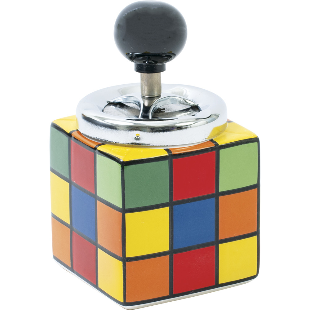 FUJIMA CERAMIC MAGIC CUBE SPINNING ASHTRAY
