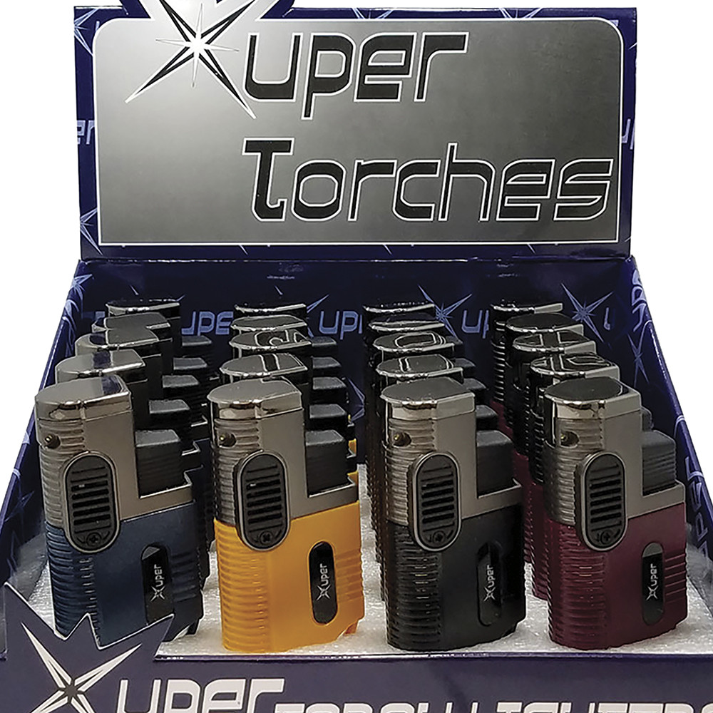 XUPER AUTO OPEN TRIPLE TORCH - DISPLAY OF 20