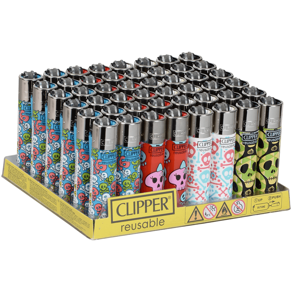 CLIPPER CP11 BACK TO SKULLS 2 LIGHTERS - DISPLAY OF 48