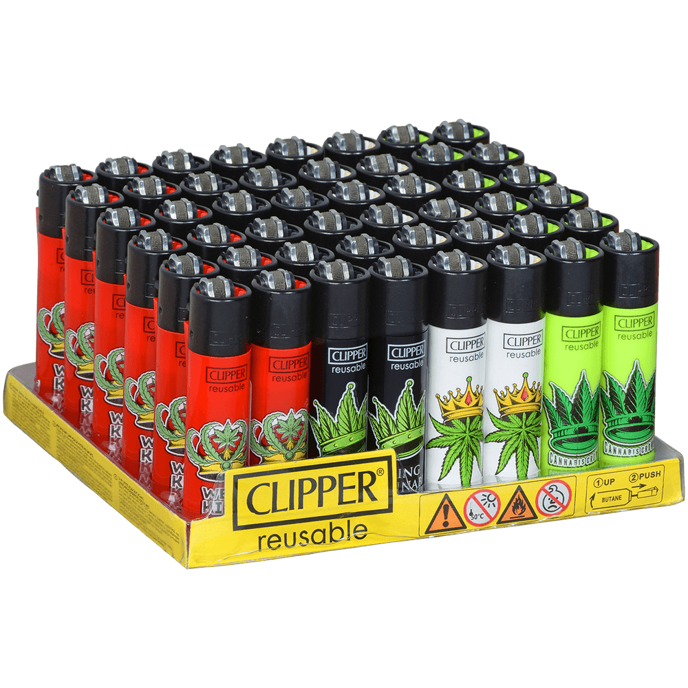 CLIPPER CP11 CANNA KING LIGHTERS - DISPLAY OF 48