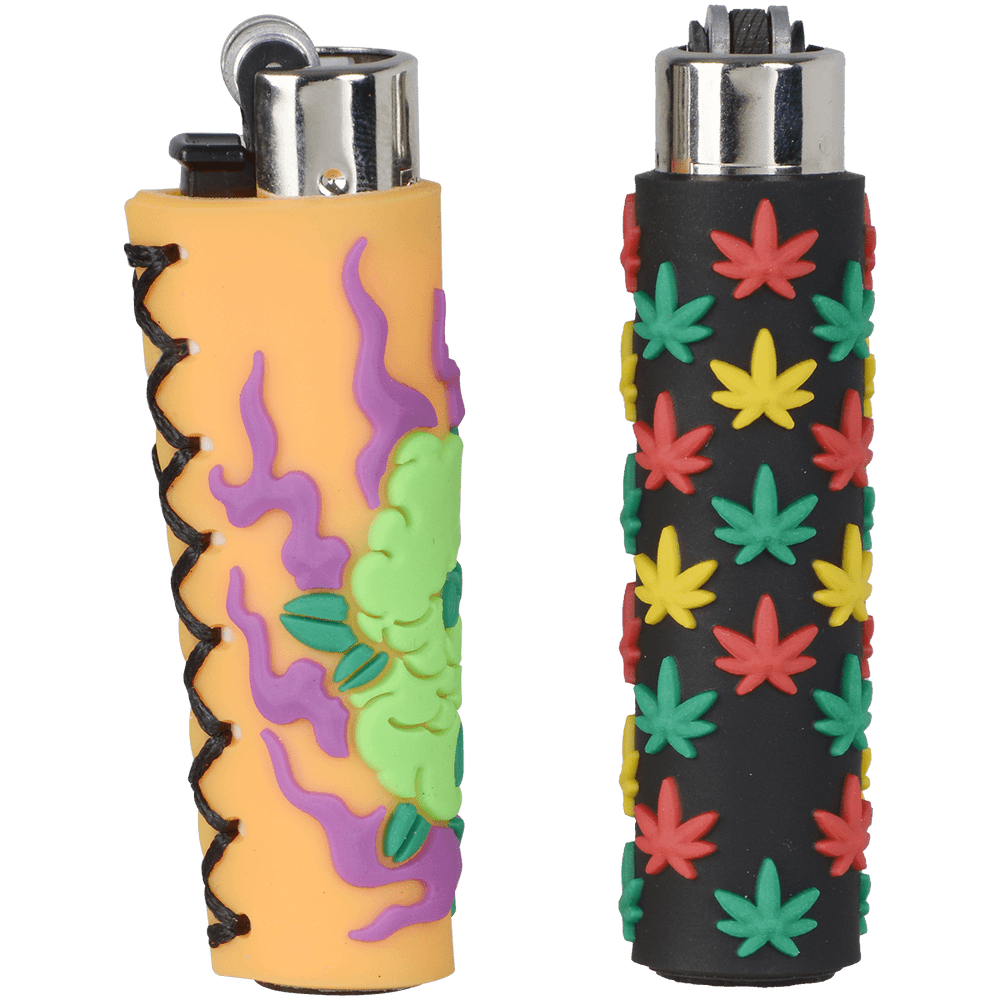 CLIPPER CP21 SILICONE POPCOVERS WEEDNESDA LIGHTERS - DISPLAY OF 30
