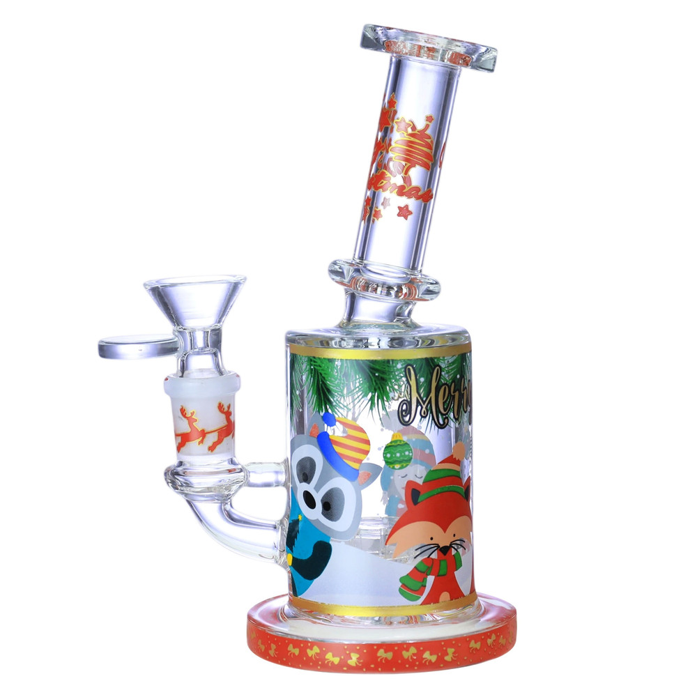 CHRISTMAS SANTA PREMIUM GLASS WATERPIPE 7"