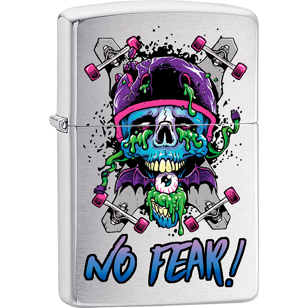 ZIPPO NO FEAR COLORFUL SKATEBOARD SKULL LIGHTER
