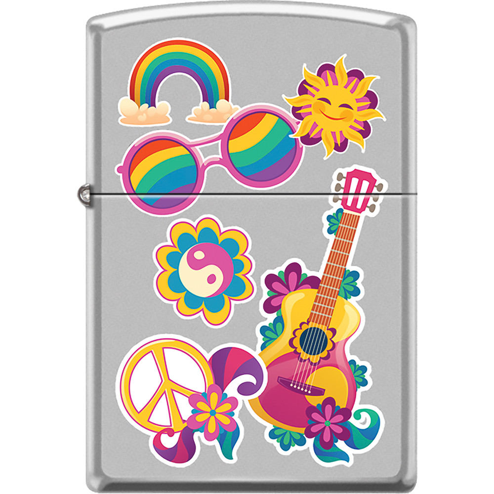 ZIPPO HIPPIE COLORFUL STICKERS LIGHTER