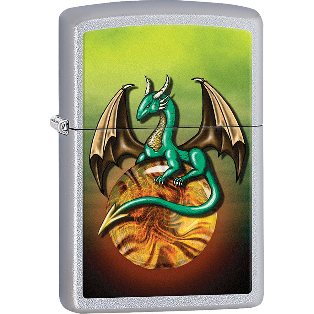 ZIPPO GREEN BABY DRAGON ON DRAGON EGG LIGHTER