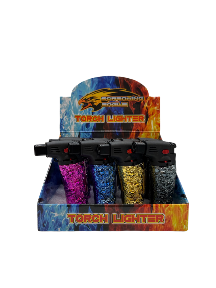 SCREAMING EAGLE SIDE JET TORCH ENGRAVED SKULL DESIGN - 12CT