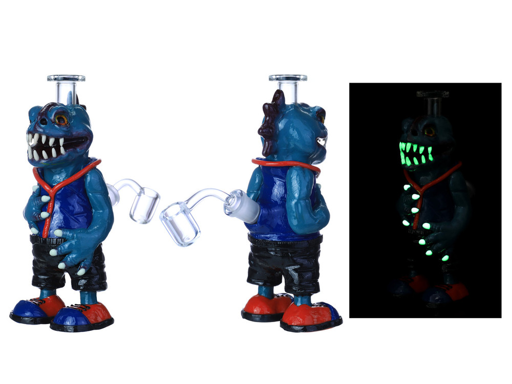 MONSTER FIGURE GLASS WATERPIPE 7"