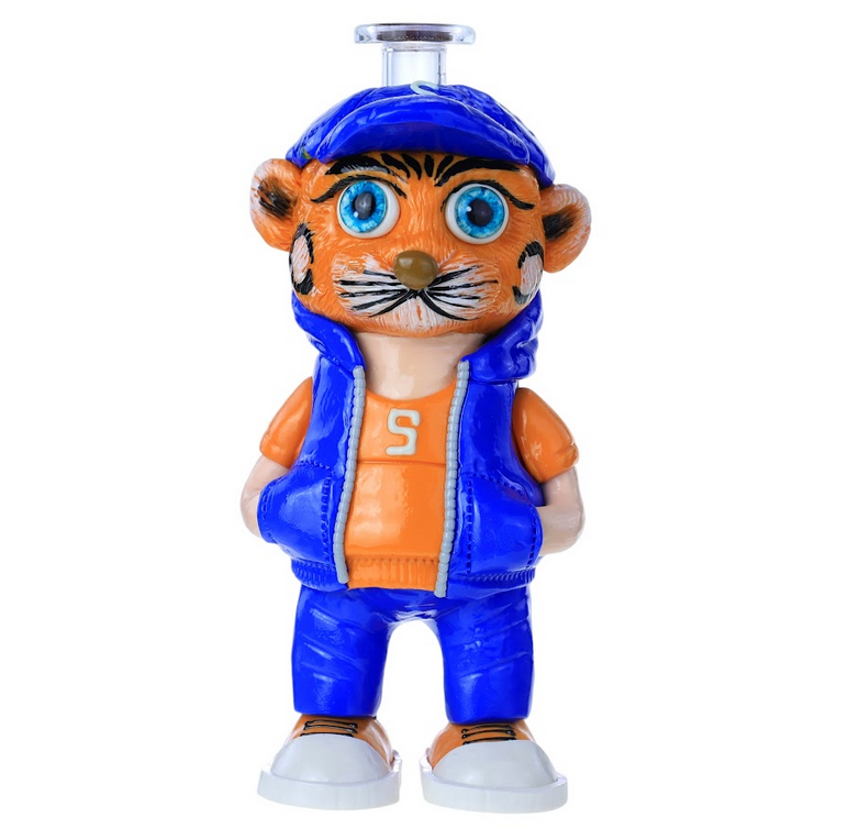 STREET TIGER FIGURE GLASS WATERPIPE 7"