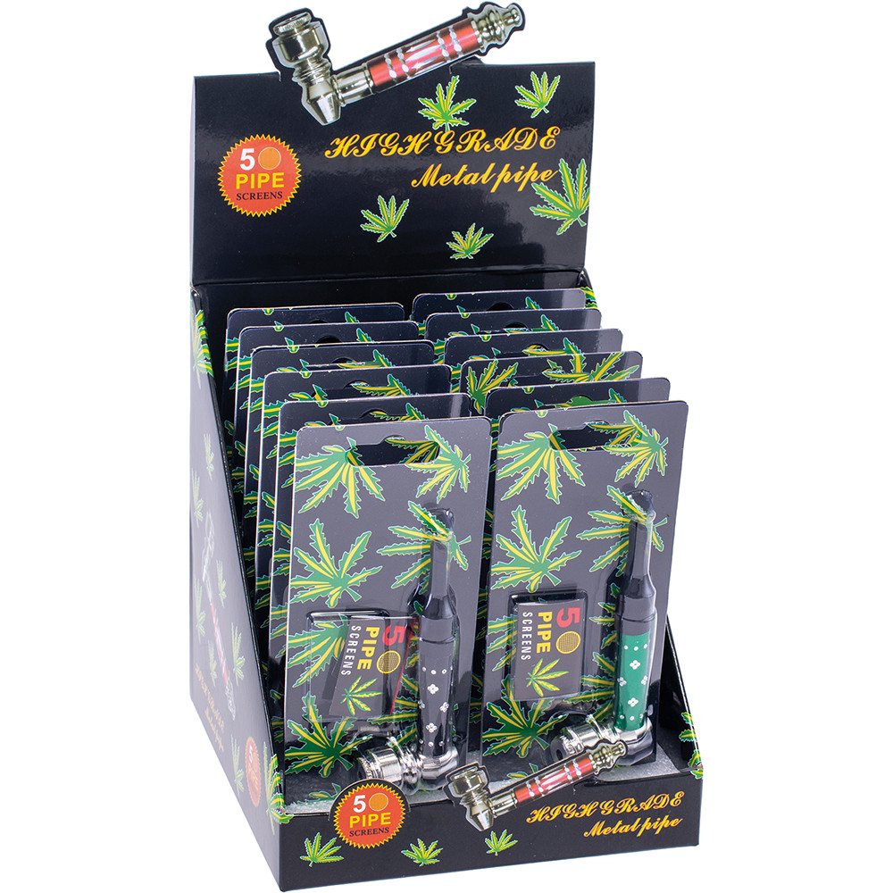 ASSORTED PIPE WITH CAP & SCREENS - DISPLAY OF 12