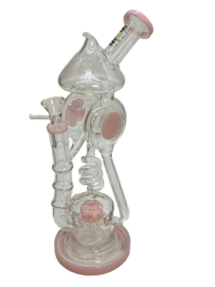 SOS GLASS ORB RECYCLER TREE PERC WATERPIPE 11"