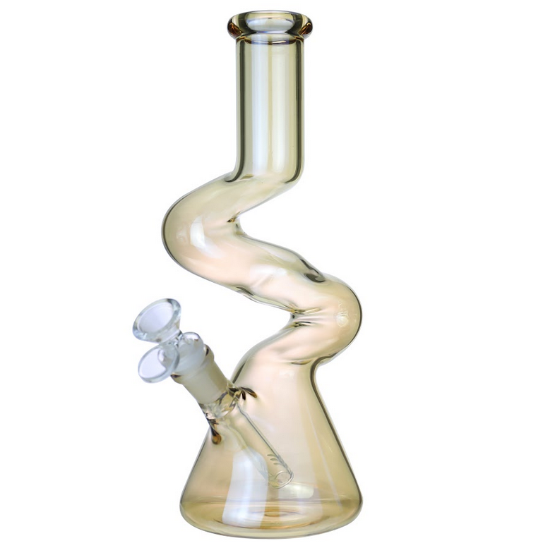 DOUBLE ZONG BEAKER GLASS WATERPIPE 11"