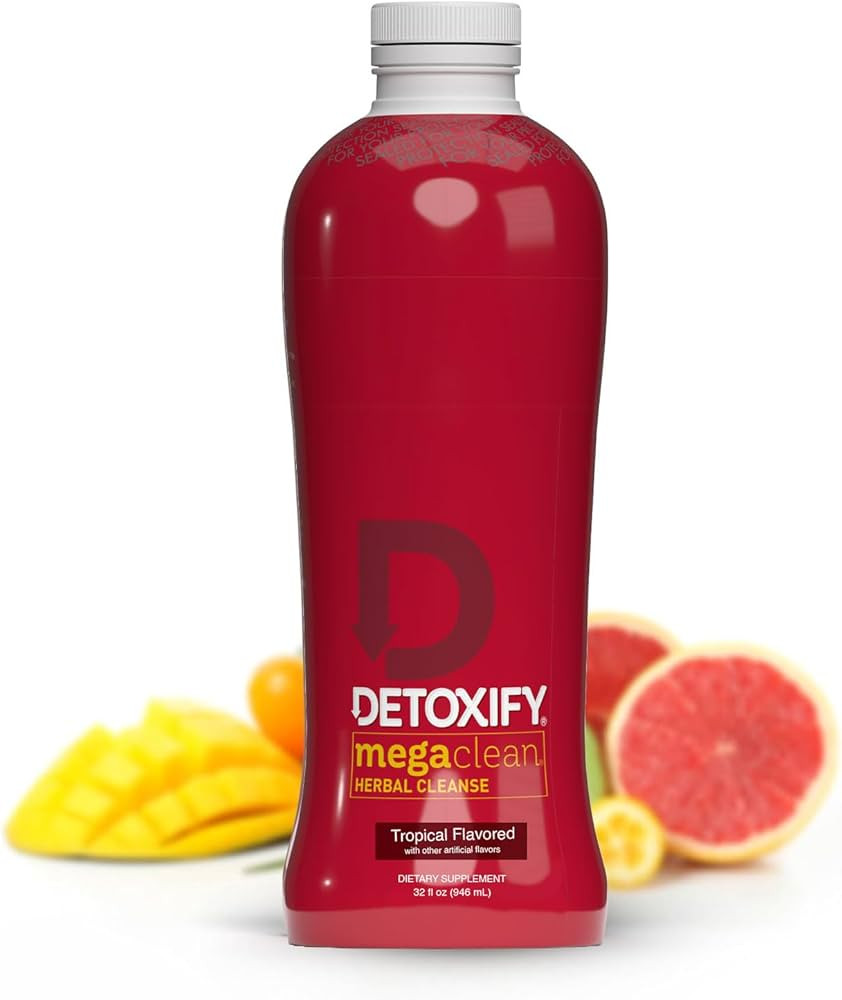 DETOXIFY 32OZ MEGA CLEAN HERBAL CLEANSE DETOX DRINK TROPICAL FLAVOR