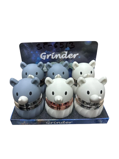 CUTE ELEPHANT 4 PARTS GRINDER MULTI COLOR (GT-9627BA) - DISPLAY OF 6