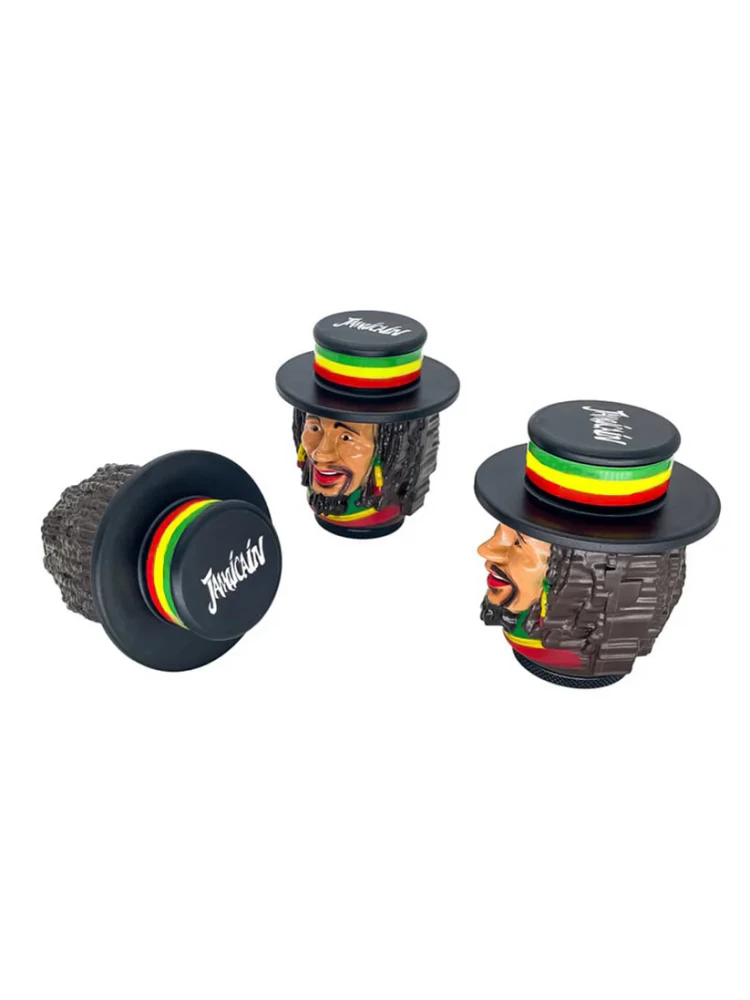JAMAICAN METAL 4 PARTS GRINDER MULTI COLOR (GT-9449BA) - DISPLAY OF 6