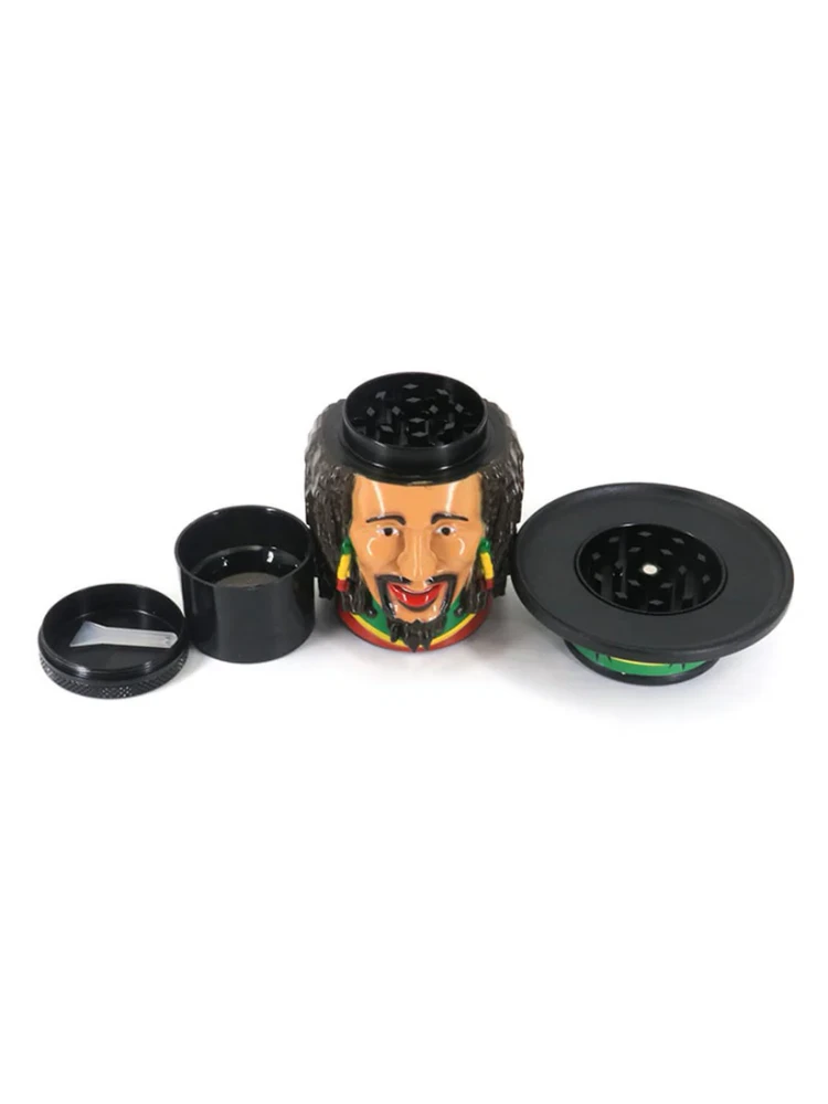 JAMAICAN METAL 4 PARTS GRINDER MULTI COLOR (GT-9449BA) - DISPLAY OF 6