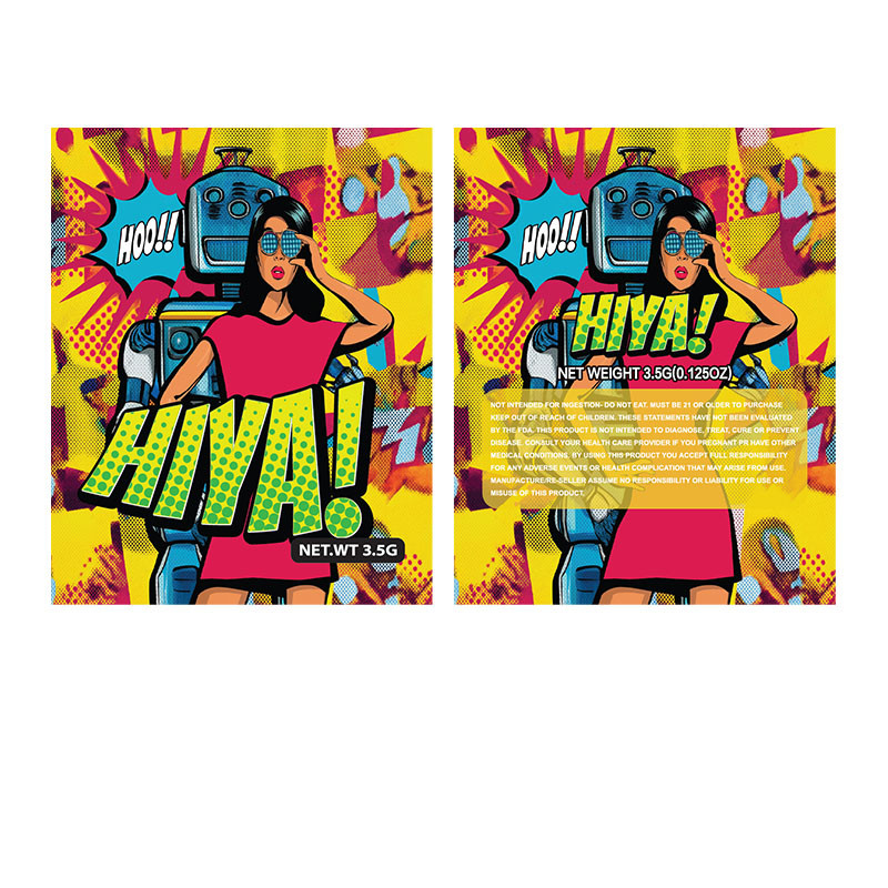 DESIGNED MYLAR SMELL PROOF BAGS 3.5G - BAG OF 100 COUNT - STYLE 1