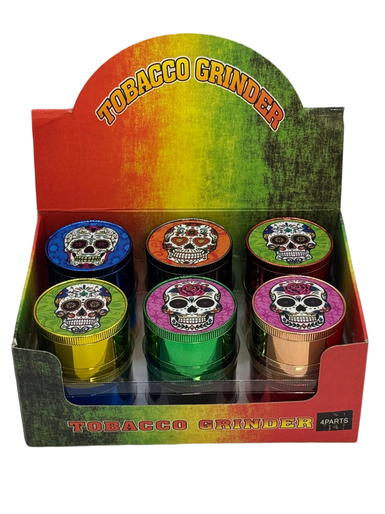 MEXICAN SKULL 3 PARTS 51MM GRINDER - DISPLAY OF 12