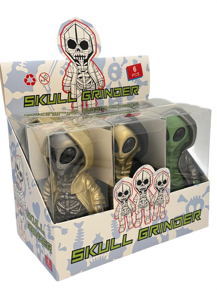 ALIEN 3-PARTS GRINDER MULTI COLOR - DISPLAY OF 6