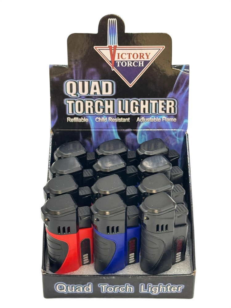 VICTORY QUAD FLAME TORCH - DISPLAY OF 12 (J9432-QS)