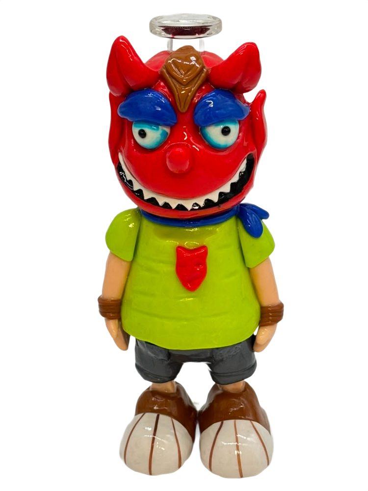 HEAVY DRESSED MONSTER GLASS WATERPIPE 7"
