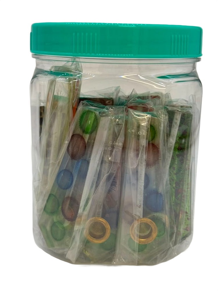 ASSORTED ACRYCLIC HANDPIPES 3" - JAR OF 20