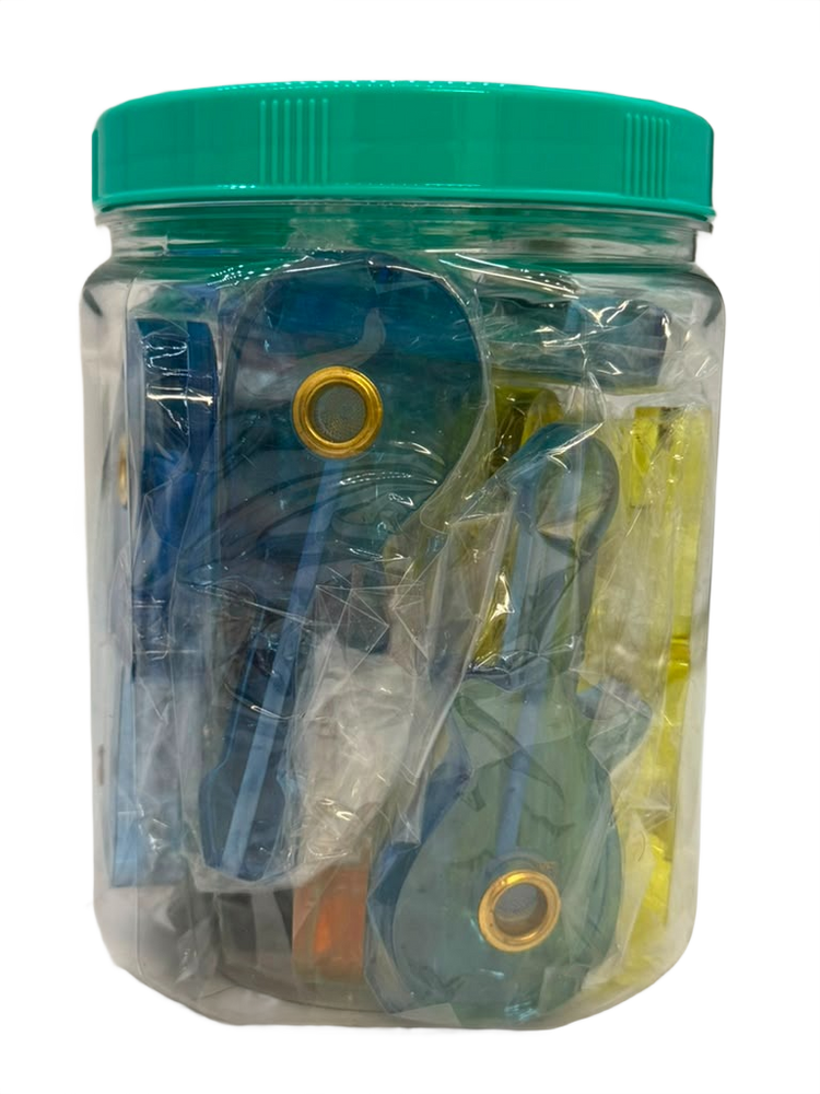 GUITAR SHAPE ACRYLIC HANDPIPE 4" - JAR OF 20
