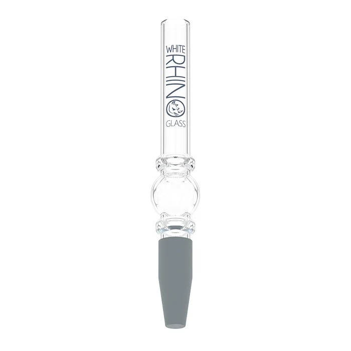 WHITE RHINO QUARTZ V3 GLASS STRAW WITH SILICONE CAP - DISPLAY OF 25