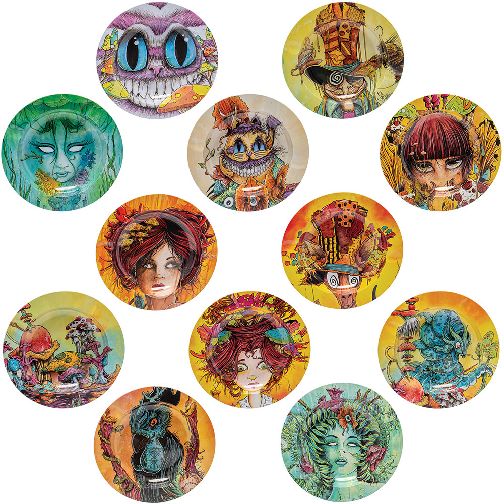 SEAN DIETRICH TIN ASHTRAYS - DISPLAY OF 24
