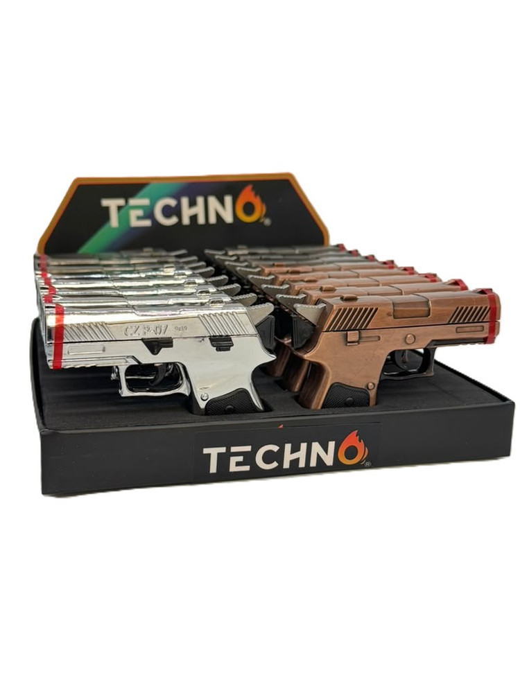 TECHNO TORCH CZ P-07 PISTOL LIGHTER - DISPLAY OF 16