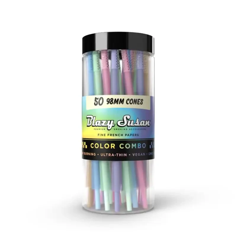 BLAZY SUSAN ULTRA RAINBOW PAPER CONES JAR OF 50