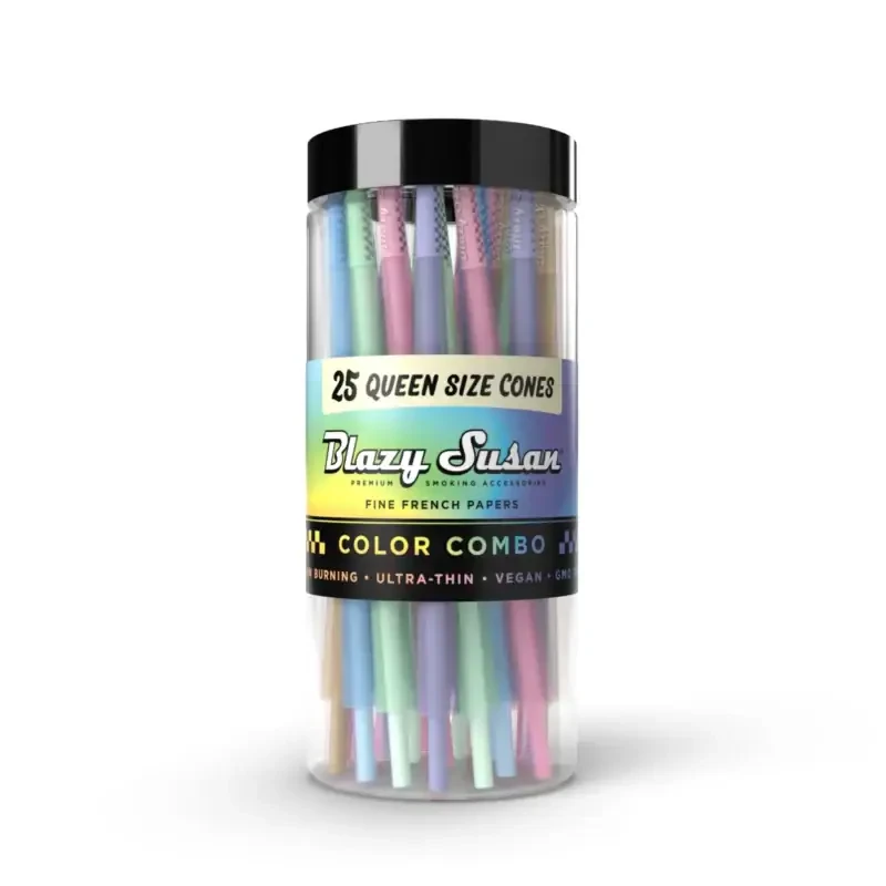 BLAZY SUSAN ULTRA RAINBOW PAPER CONES JAR OF 50