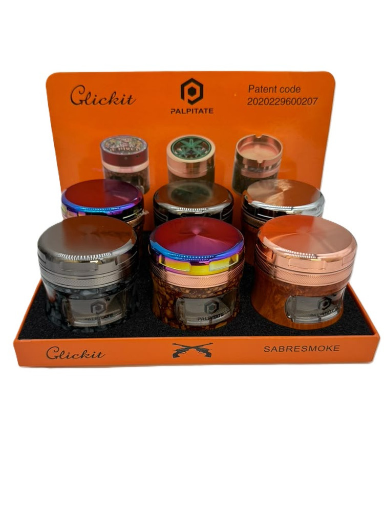 CLICKIT DRAWER 4-PARTS GRINDER - DISPLAY OF 6 (MG-055)