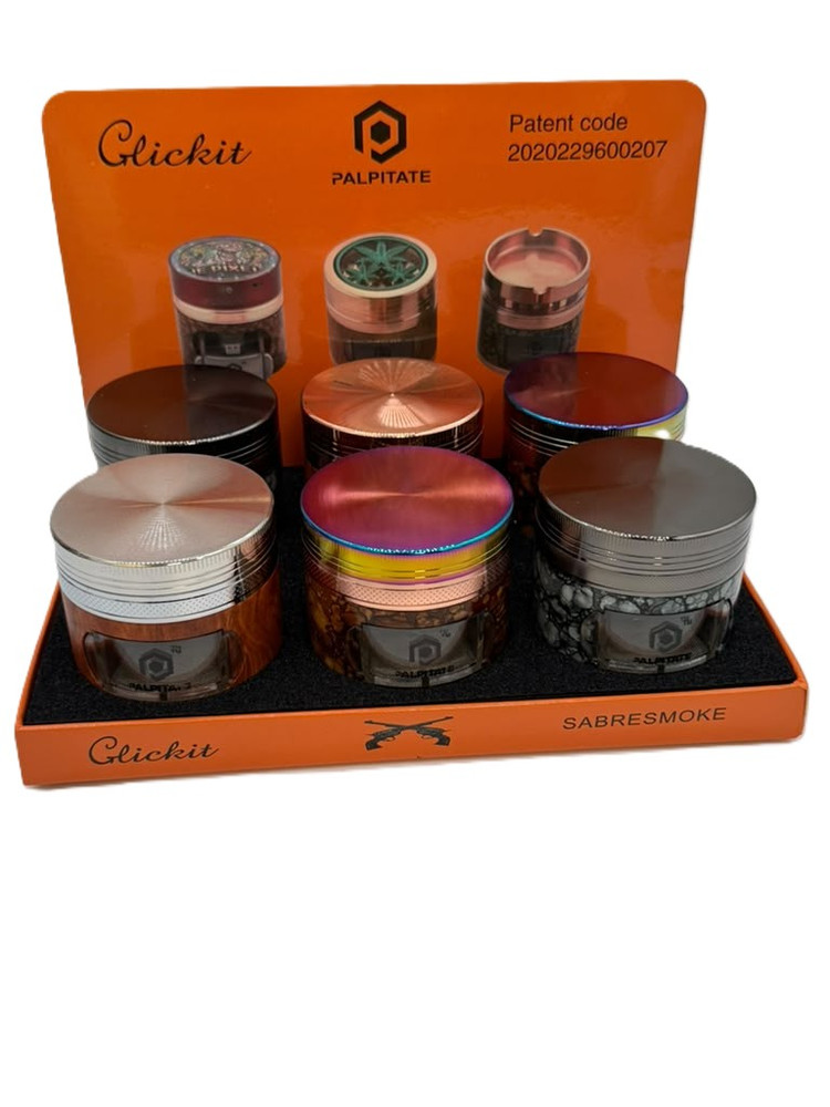 CLICKIT DRAWER 4-PARTS GRINDER - DISPLAY OF 6 (MG-052)